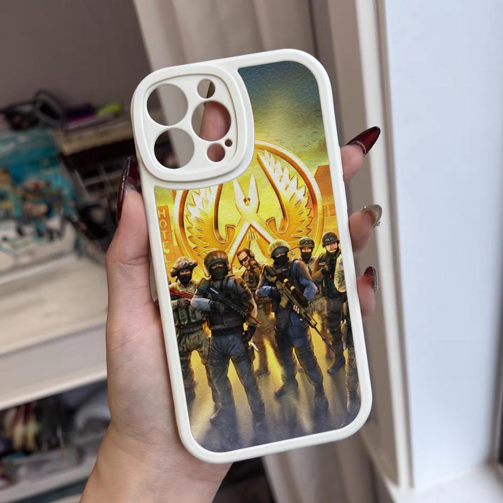 Game C-Counter-Strike CS2 Phone Case For Iphone 16 15 14 12 13 Pro Max 11 Mini Xs Puls Lambskin Silicone Cover