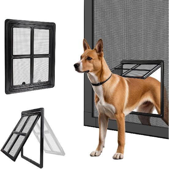 Petleso Dog Screen Door, Pet Screen Door Lockable Doggie Door for Screen Easy tall Pet Door for Doggy and Cat, Inner Size 8.25"×10.5" etleso