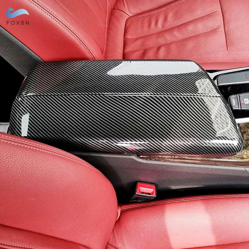 

Car Styling Carbon Texture Central Console Armrest Box Protector Cover For BMW 5 Series G30 G38 2018 2019 чёрный