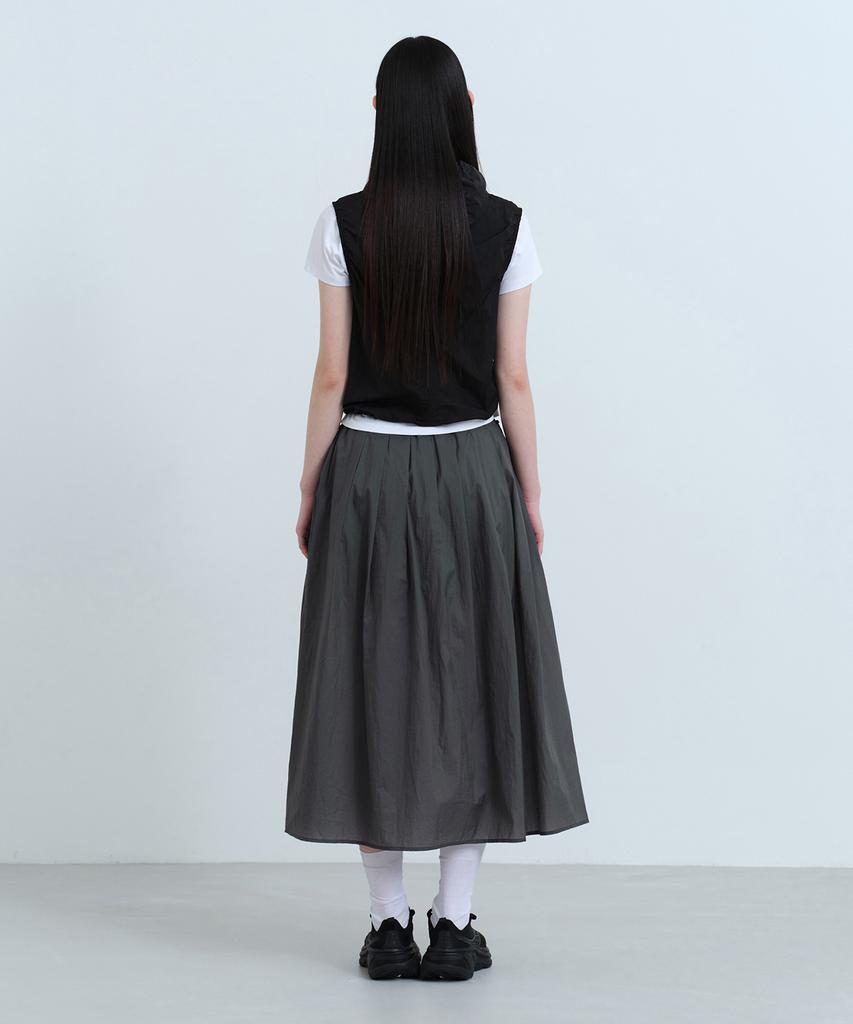 Musinsa Standard Woman Women'S Sheer Nylon Pleated Long Skirt [Gray]
