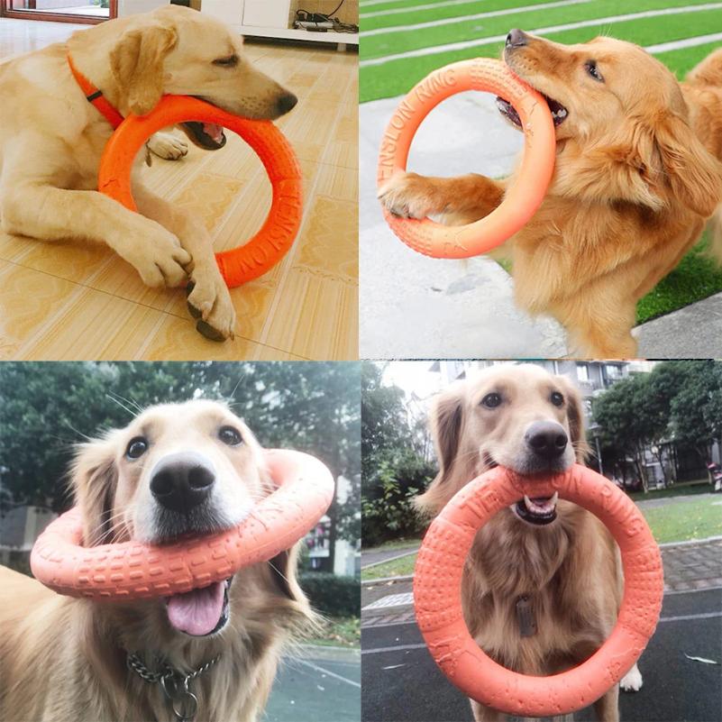 Hundering-Spielzeug, unzerstörbar, zum Kauen, Fliegen, Schwimmen, Trainingswerkzeuge, Apportieren für kleine, mittelgroße und große Hunde, Werfen, Fangen, Fliegen