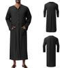 Men's Islamic Ramadan Jubba Kaftan Dishdash Arab Robe Thobe T Shirt Dress Tunic