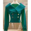 2026 Autumn/Winter French Chic White Lapel Knitwear: Women's Elegant, Waist-Cinched Slimming Sweater.