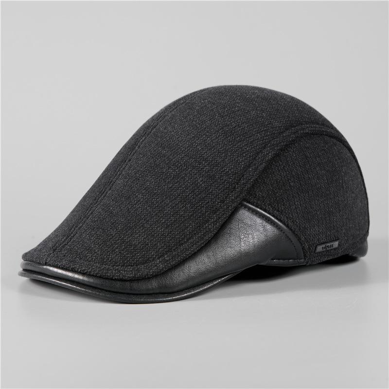 

Уличная осенне-зимняя теплая защита ушей кепка с козырьком старая шляпа мужская зимняя шапка M（56-58cm）