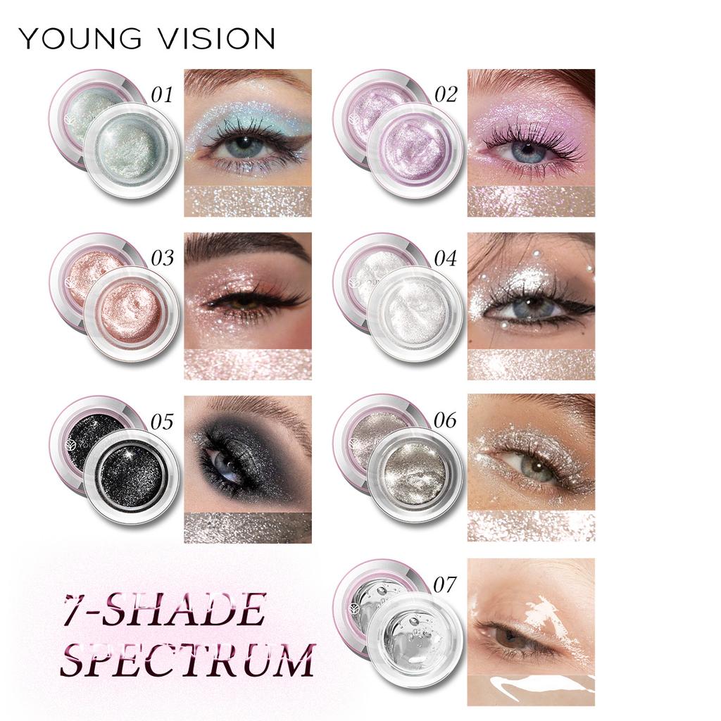 YOUNG VISION Liquid Gel Glitter Eyeshadow, Face & Body, Quick-Dry, Sheer Waterlight Liquid Gel Formula, Easy Blend for Long Lasting Galactic Glow