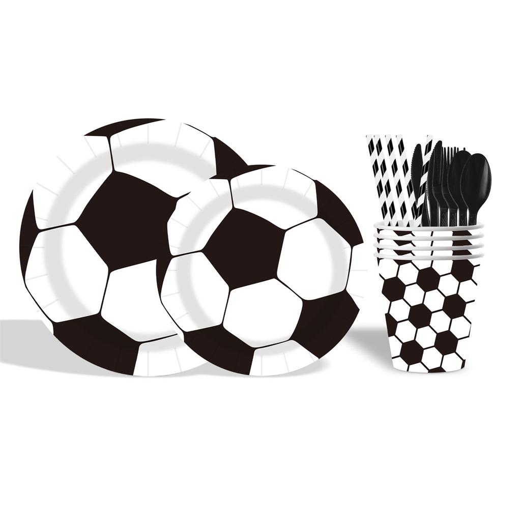 Soccer-Themed World Cup Party Decorations: Disposable Paper Plates, Cups, Napkins, and Tableware Sets