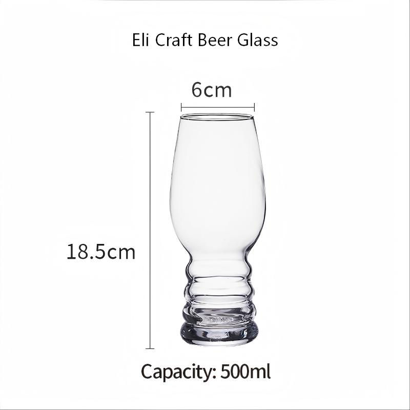 HeY LiLac 500ml Eli Belgian-Inspired Retro Creative Craft Beer Glass | Unique Wavy Cup for Home Bar & Craft Beer Tasting 401-500ml