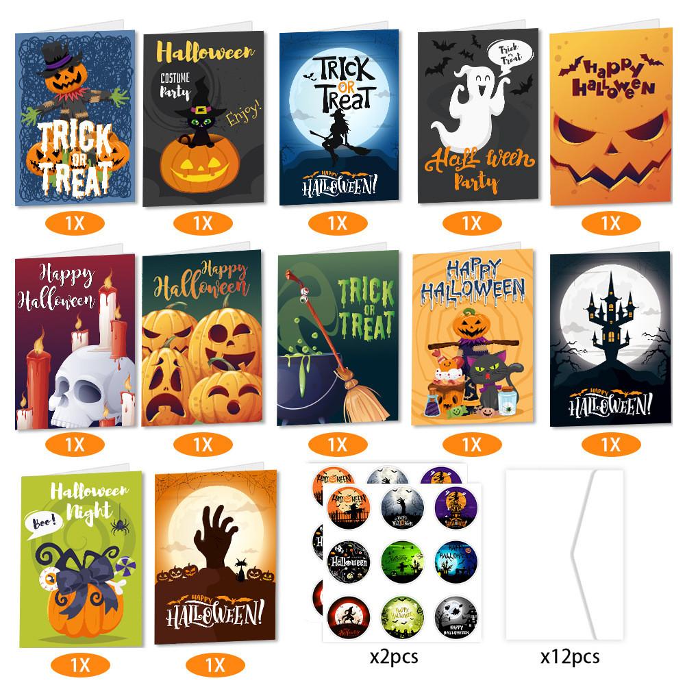 Halloween Themed Horror Ghost Pumpkin Pattern Paper Postcard Decor Party