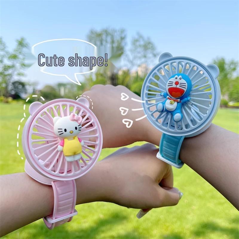 Cute Cartoon Mini USB Rechargeable Wrist Fan for Kids