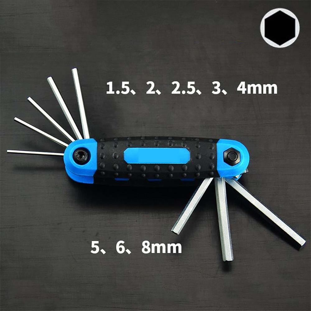 8 In 1 Folding Allen Wrench Set Metric Allen Key Set Tool Or Folding Tamper Proof Torx Key Set Portable Star Wrench Kit