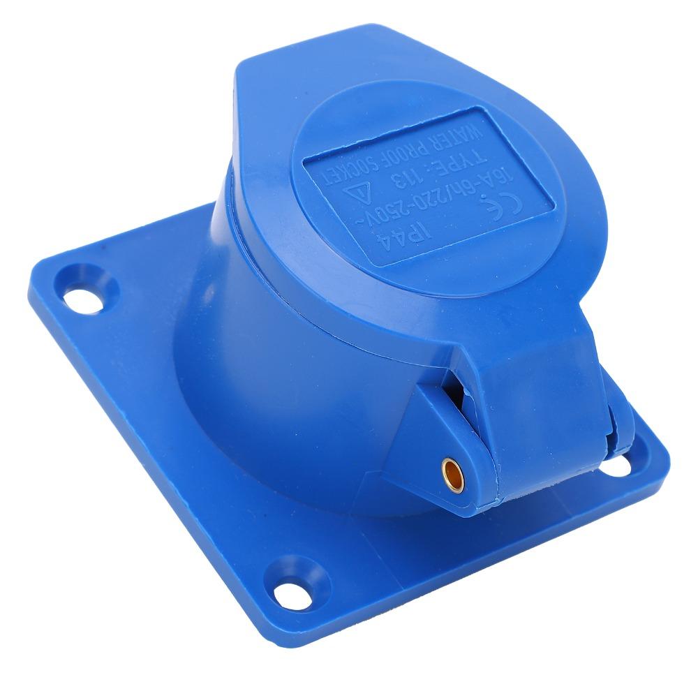2 Pcs 3 Pin 16A Industrial Power 220-250V IP44 Industrial Connector Waterproof 2P+E Single Phase Receptacle