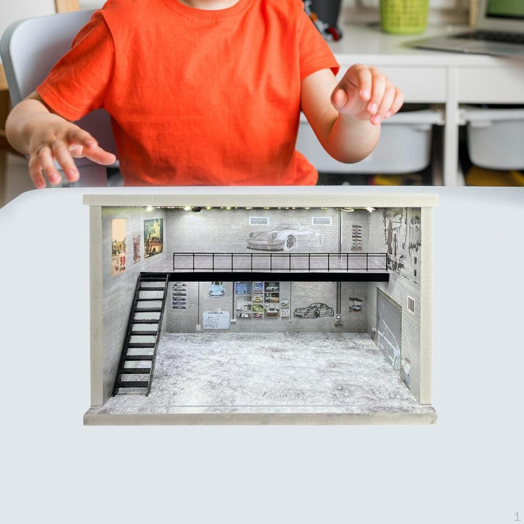 1/64 1/36 1/32 Scale Car Display Unit Acrylic Parking Space with LED Illumination for Collectors