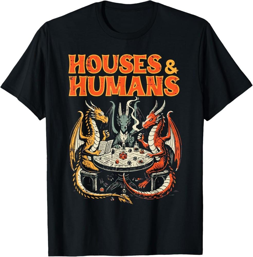 

Gaming Houses Humans Funny Rpg Parody Gamer Men Boys T-Shirt M