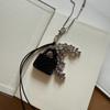 Retro Fashion Sweater Chain Long Tassel Pendant Necklace Vintage Small Bag Long Necklace  for Women