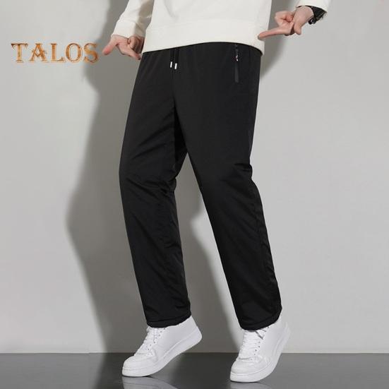 Zima Muži středního věku Kalhoty Zesílený fleece Stahovací šňůrka Pružný pas Velká velikost Udržování tepla Kapsy na zip Jednobarevné Teplé Sport Cestování Práce