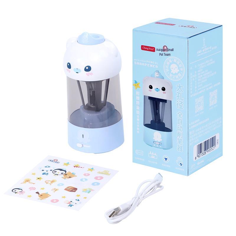 Large-Caliber Electric Pencil Sharpener for Thick and Triangular Pencils - Ideal for Primary School and Kindergarten Students.