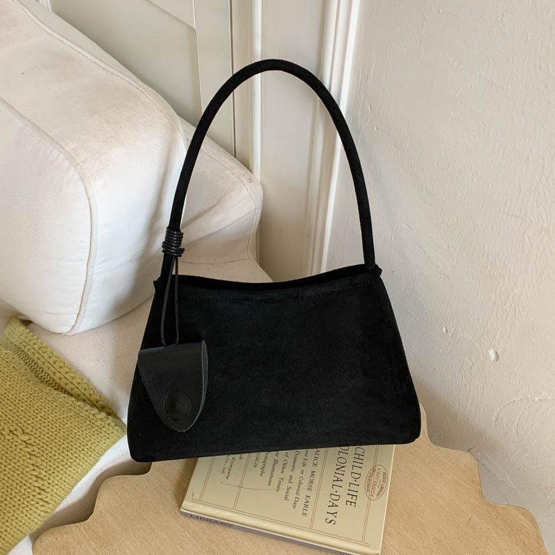 

Премиальная замшевая сумка под мышкой женская осенне-зимняя модная универсальная дорожная портативная сумка-тоут чёрный