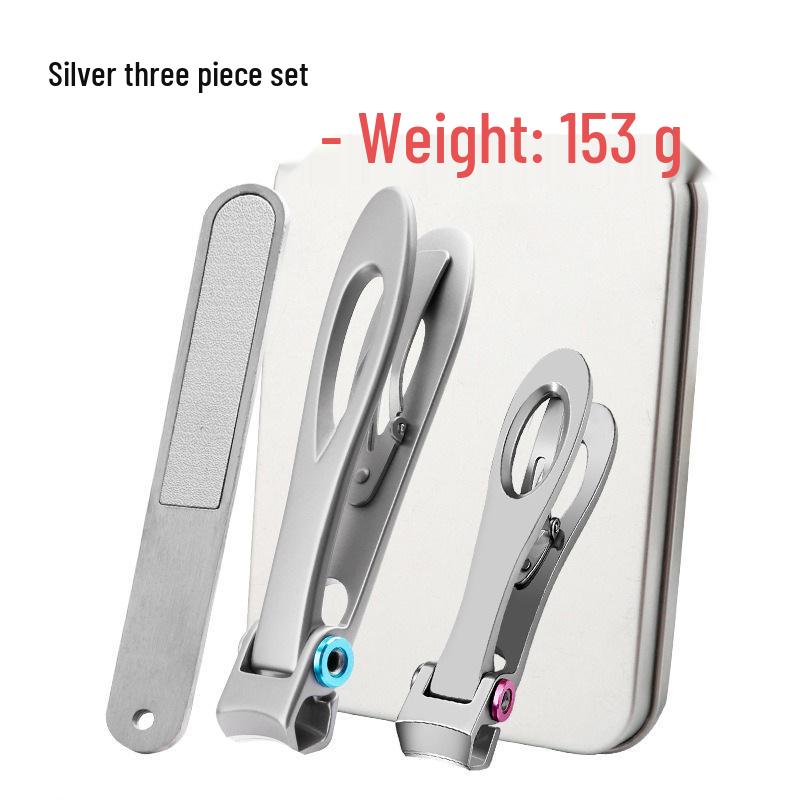 Large Anti-Splash Stainless Steel Nail Clippers - Manicure Set for Thick Toenails