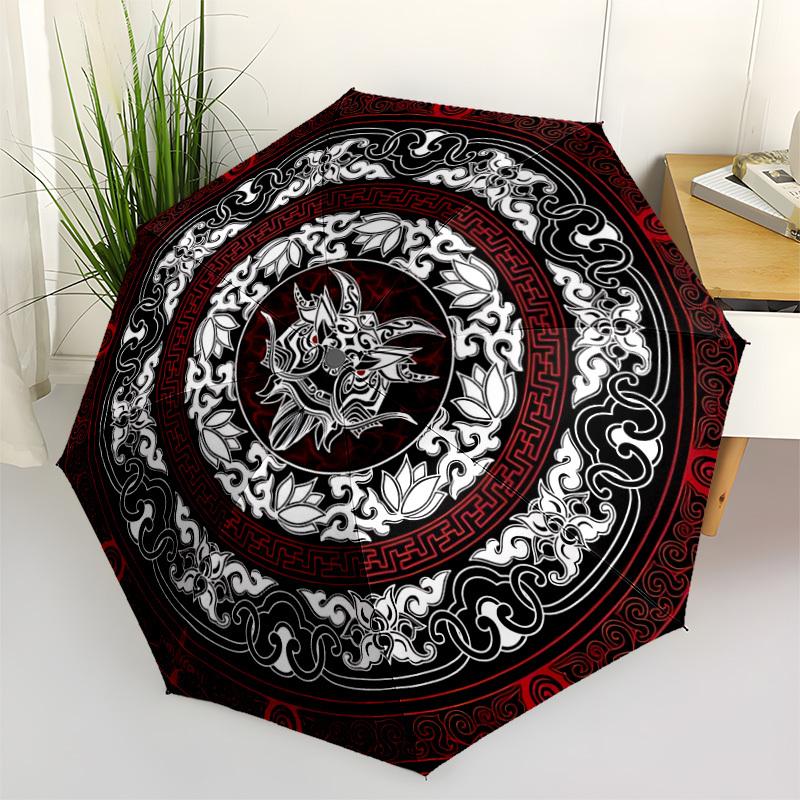 

1pc Mythical Beast Ornament Automatic Open/Close Umbrella - Portable Collapsible Umbrella with 8-Rib Stability, Fashion Lovers yy251017131