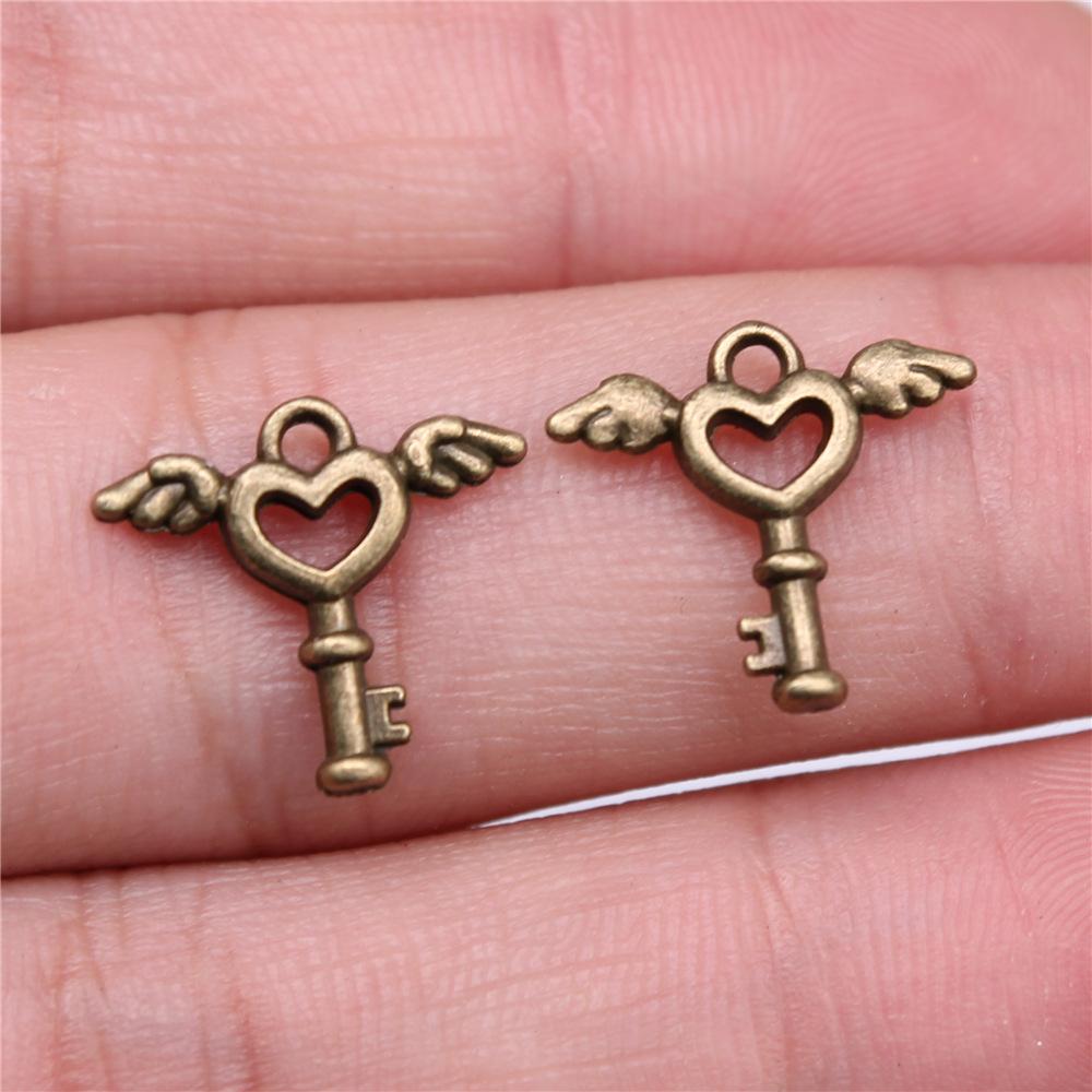 40pcs Cute Small Key Charms For Jewelry Making DIY Crafts Making Findings Handmade Tibetan Jewelry