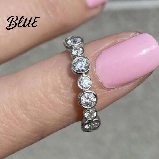 Elegant CZ Bridal Band Round-cut Cubic Zirconia Wedding Ring
