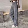 Si Baishe Women's Fleece-Lined Drawstring Wide-Leg Casual Pants