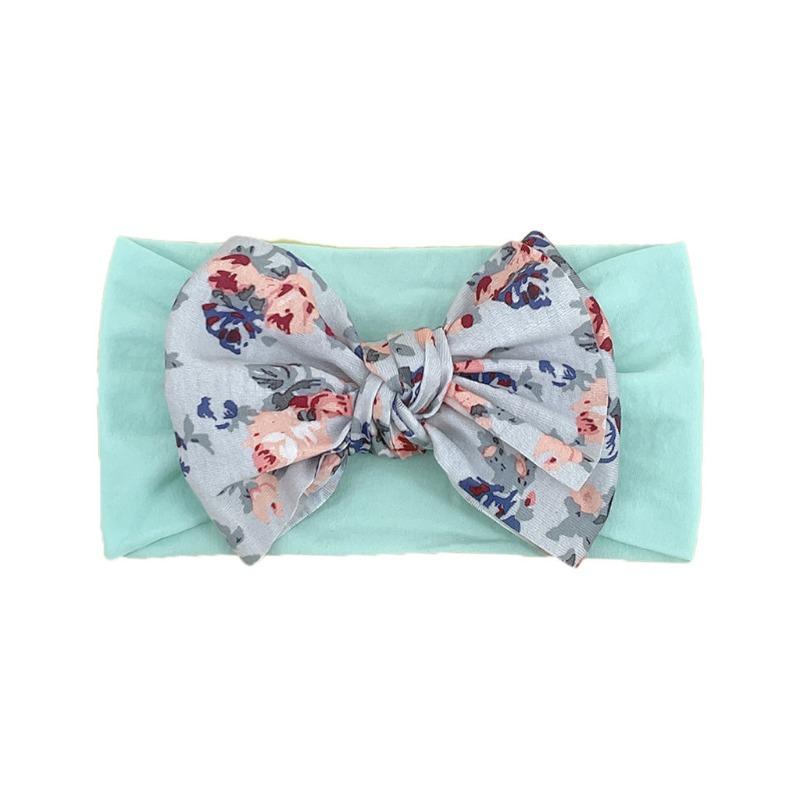 baby new children's hair accessories cute baby floral seamless wide headscarf nylon bow baby headband