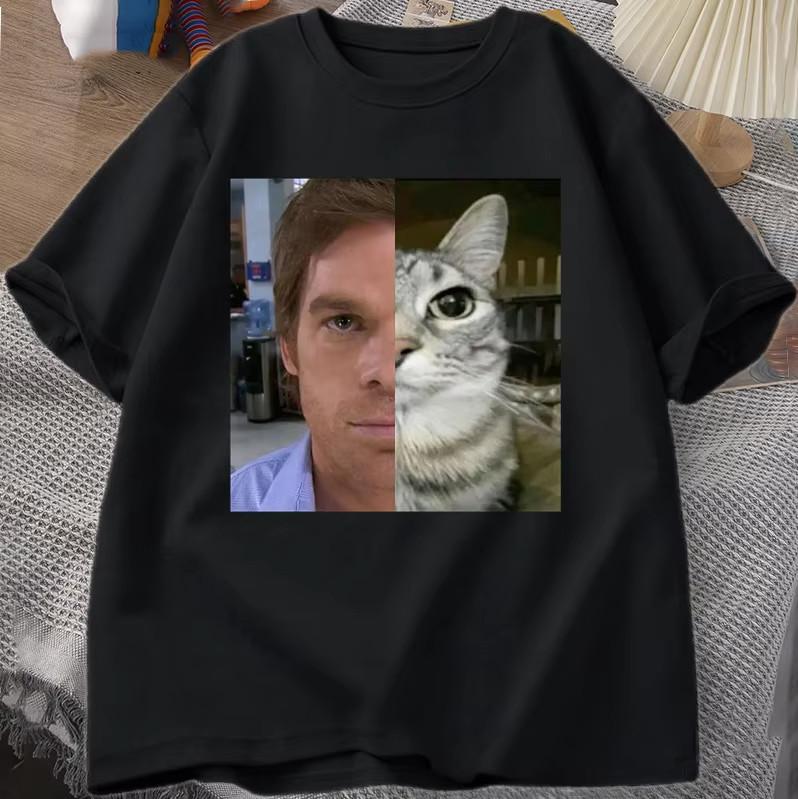 Dexter Morgan Cat Funny Graphic T-shirt size S-5XL S