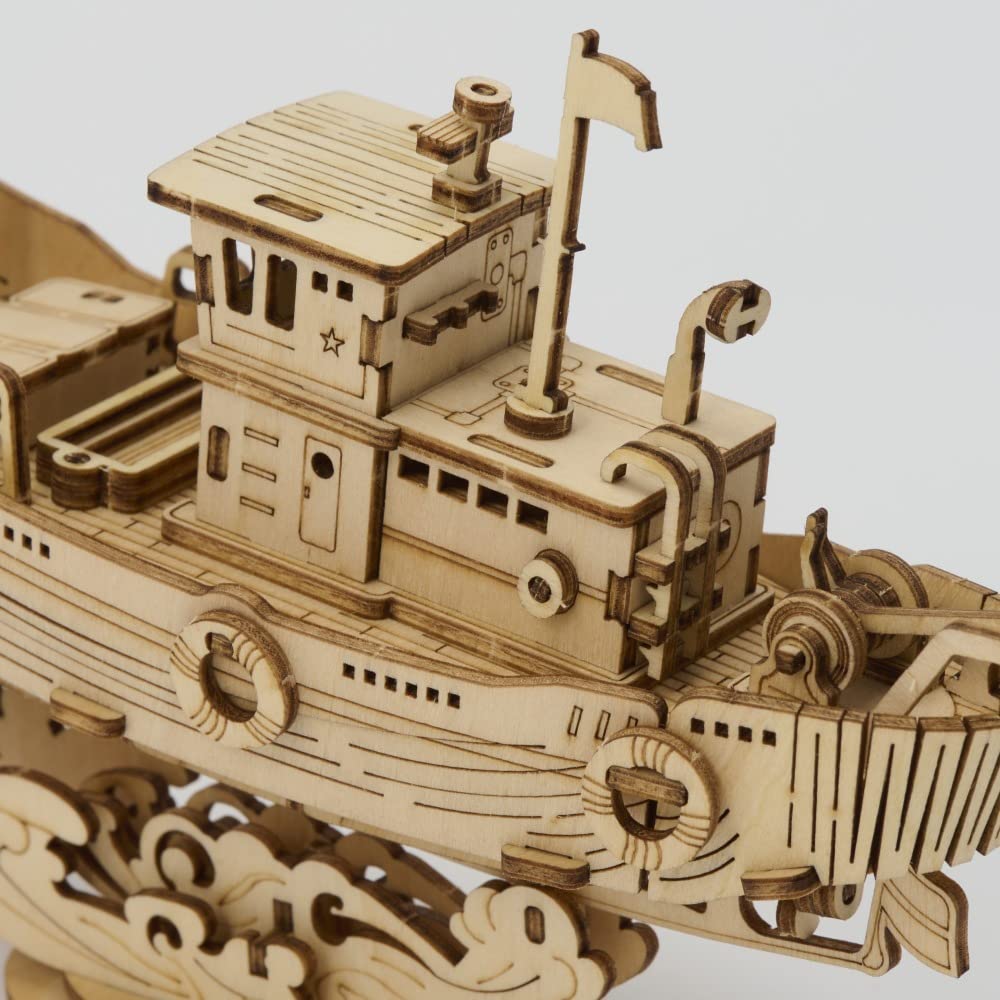 Tsukurun 3D Wood Puzzle TG308 Fishing Boat Instructions desu® (Japanese Included)