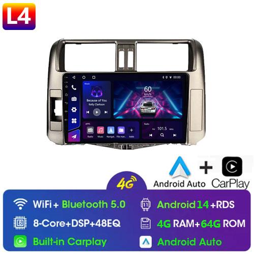 For Toyota Land Cruiser Prado 150 2009 - 2013 Car Radio Android 13 Video Multimedia Player GPS Navigation WIFI 4G LET Head Unit