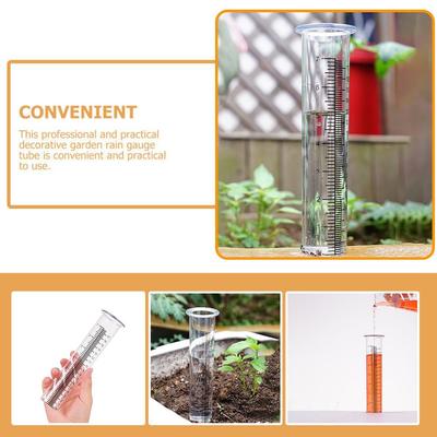 7" Plastic Rain Gauge Replacement Tube Cold Resistance For Outdoor Garden Yard Home Garden Tool C2L5