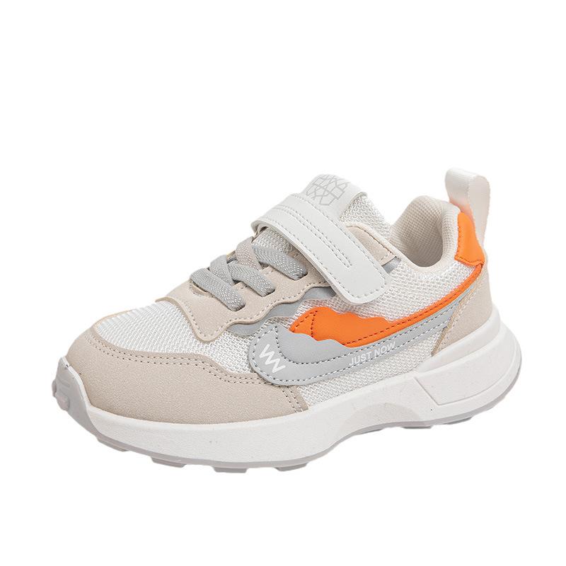 Boys and girls casual versatile dad shoes Velcro mesh breathable medium and older children's sports shoes thick sole non-slip and wear-resistant