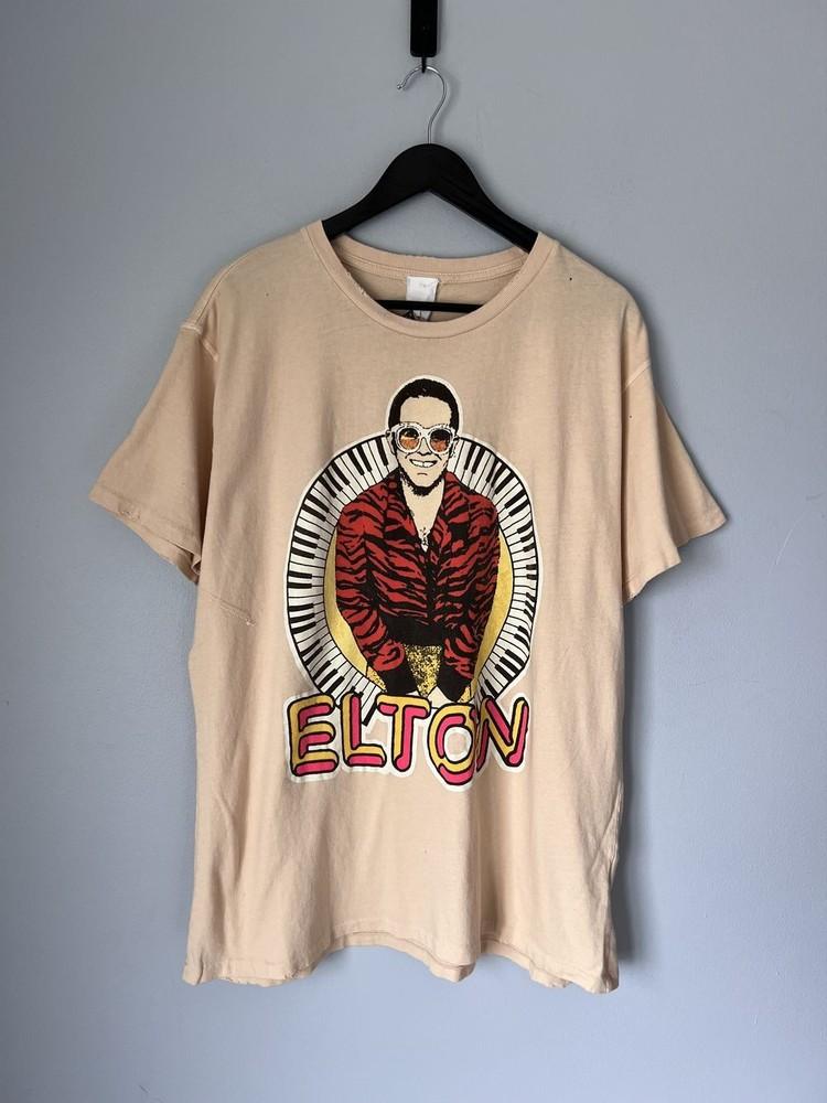 Vintage Elton John Piano Tee Classic Style Sand Color Unisex Shirt WA1230 Unisex T-Shirt XXL