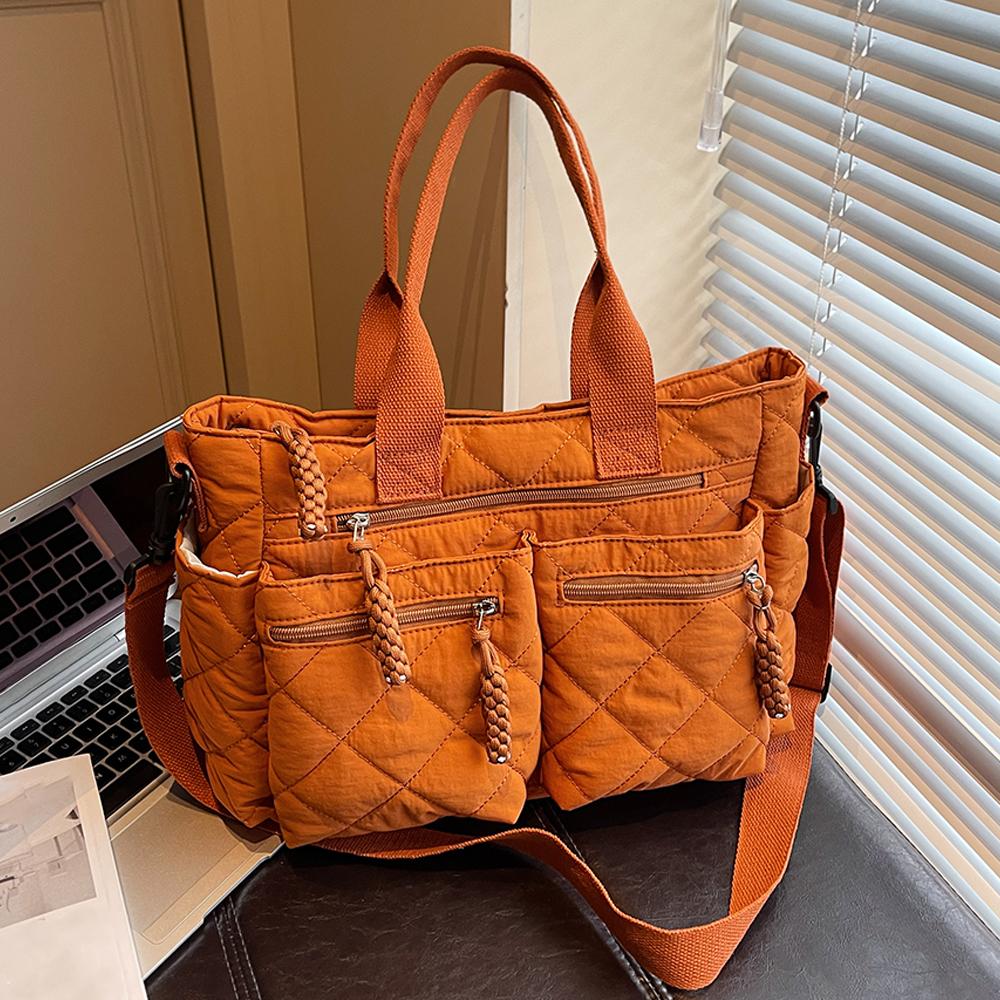 Women's Shoulder Bag, Large-Capacity Casual Multifunctial Commuter Handbag, Versatile Diamd Quilted Design Crossbody Bag