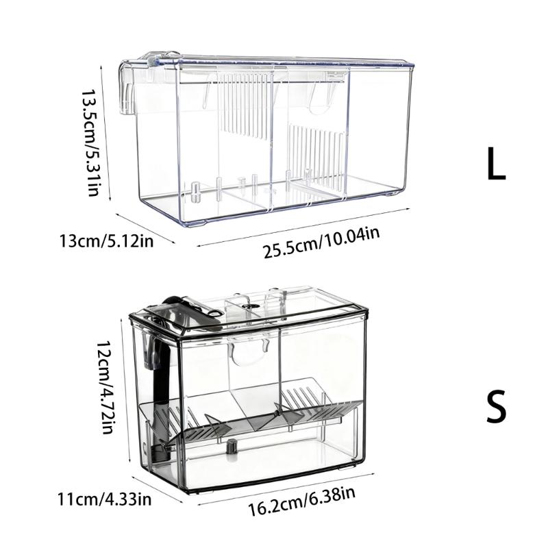 External Aquarium Breeder Box for FishTank Breeding Incubator Fish Fry Hatchery Fish Spawning Box Separation Tanks