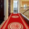 Washable Chinese Red Corridor Carpet Long Hallway Rug Antiskid Living Room Kitchen Aisle Runner Carpet Hotel Home Decoration Mat