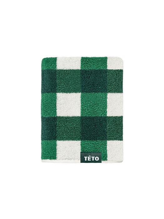 TETO 1P Checkerboard Olive Supima Towel 230g Green 230g