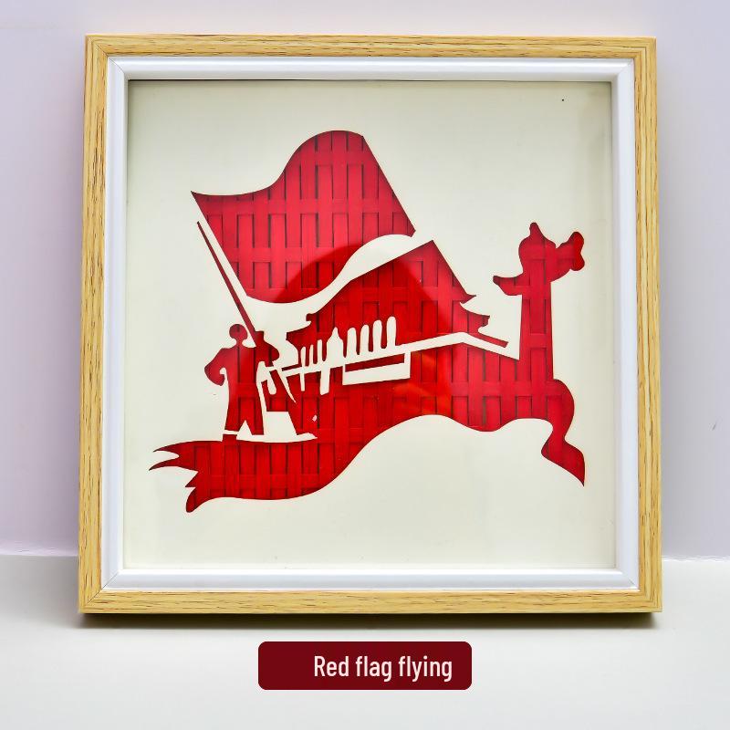 Patriotic Red Bamboo Weaving Kit: DIY Handicraft Gift for Kindergarten New Year s Parent-Child Activity