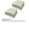 2 Pcs 45cm Chair Cushions Waterproof U-Shaped Overstuffed Seat Cushions Cotton Filling Patio Pillow For Outdoor Rattan Chair