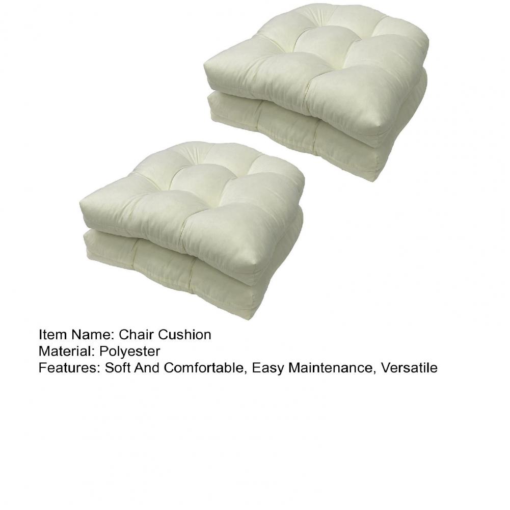 2 Pcs 45cm Chair Cushions Waterproof U-Shaped Overstuffed Seat Cushions Cotton Filling Patio Pillow For Outdoor Rattan Chair