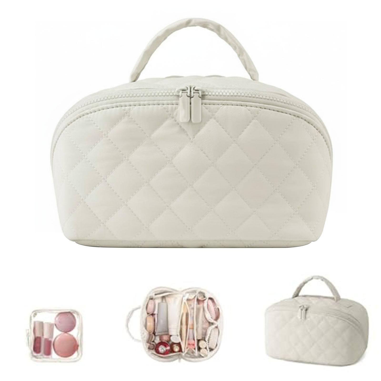 Makeup Bag Travel Cosmetic Bags Toiletries Organizer Waterproof Storage Pouch High Quality Women Travel Makeup Bag Handbag бежевый