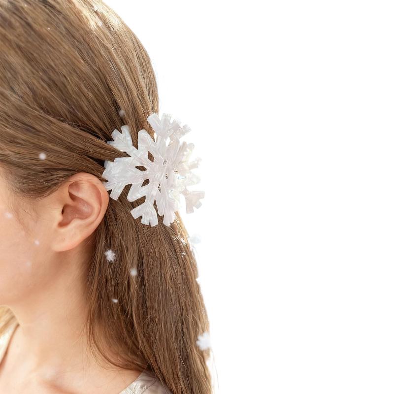 1/3pcs NEW Christmas Snowflake Acrylic Hair Claw Winter Romantic Snowflake Hair Claw Clips For Women Girls Hair Accessories