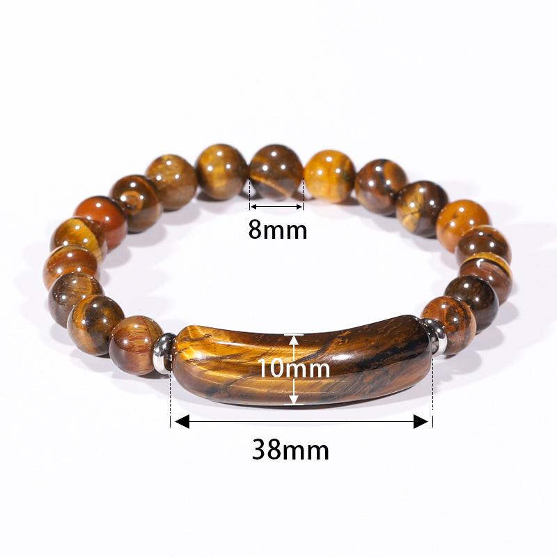 Natural Stone Bracelet Tiger Eye Obsidian Green Dongling Bridge Pendant Bracelet Gift for Elders On Holidays