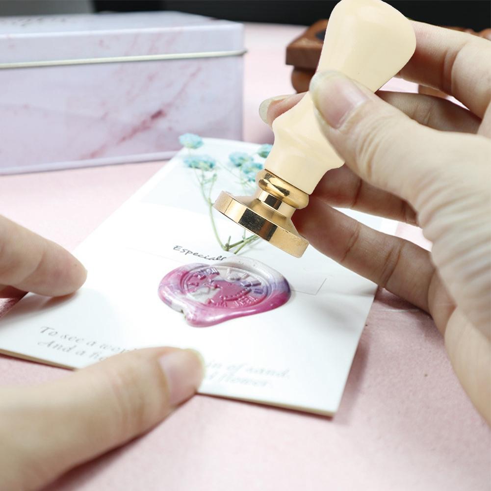 

Антикварная печать из воска, деревянная ручка, инструмент для запечатывания конвертов, приглашений, писем (белый) белый