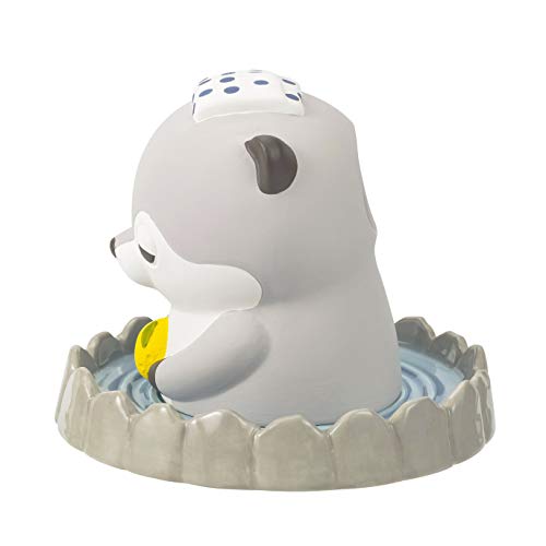 LIBUHAATO Hot Spring Humidifier, Premium Nemu Animals, River Otter Walnut, Pot Body: W3.0 x D3.0 x H 3.9 inches (7.5 x 7.5 x 10 cm), Saucer: W3.0 x D3