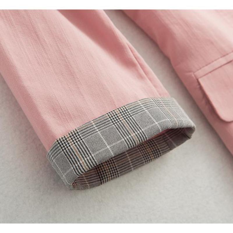 Jaqueta blazer casual colorida elegante para mulheres, casaco fino de manga 3/4 recém-chegado de primavera