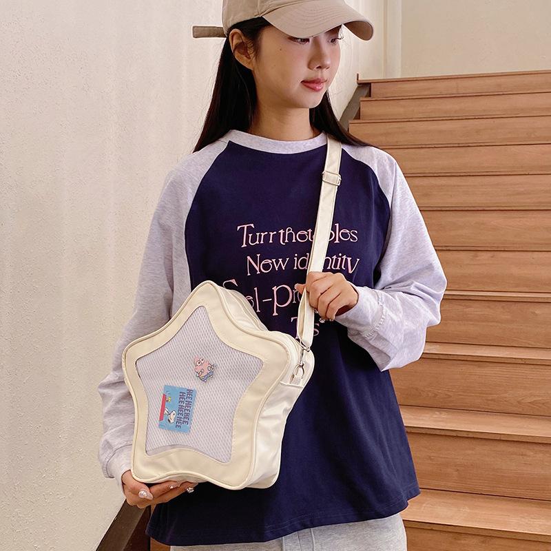 Borsa di alto valore, nuova borsa trasparente portatile a forma di stella, borsa a tracolla carina e letteraria, borsa a tracolla casual.