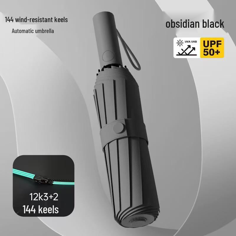 Custom Logo Automatic Three-Fold Umbrella: Sun & Rain Protection, Advertising and Gift Use