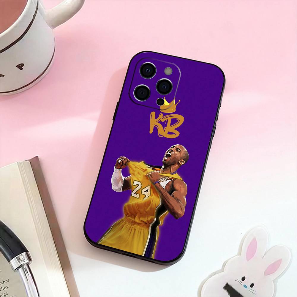 K-Kobe B-Bryant 24   Handyhülle Für iPhone 17,16,15,14,13,12,11 Plus,Pro Max,Weiche Silikon Schwarze Hülle