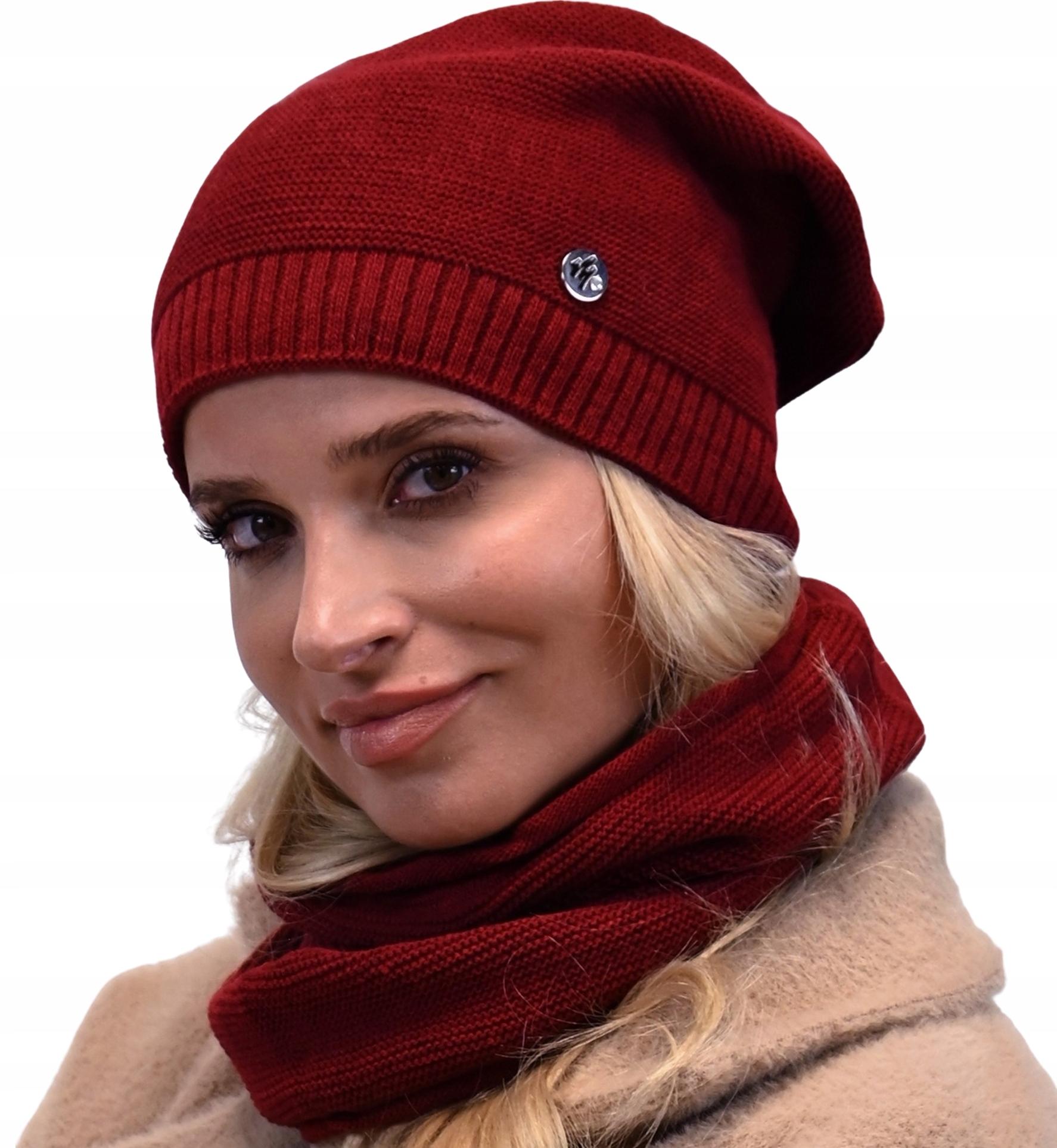 Damen Winter Set Mütze Schal B1 rot